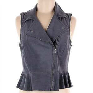 LC Lauren Conrad Suede Moto Style Zip-Up Vest!